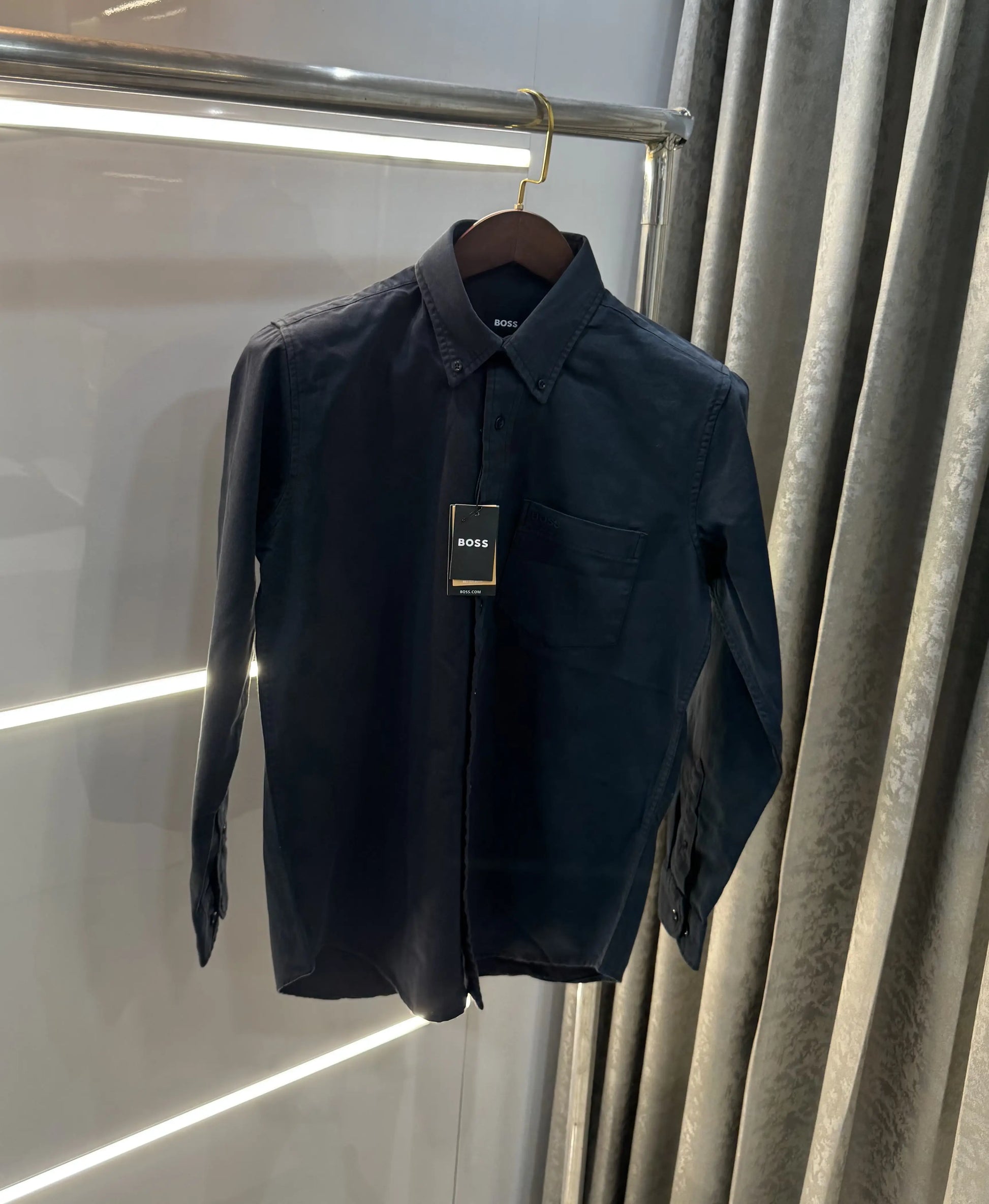 Hugo Boss Dark Grey Logo Work Premium Shirt
