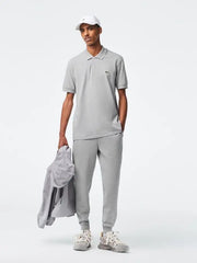 Lacost e Light Grey Embroidery Logo Premium Polo T-Shirt