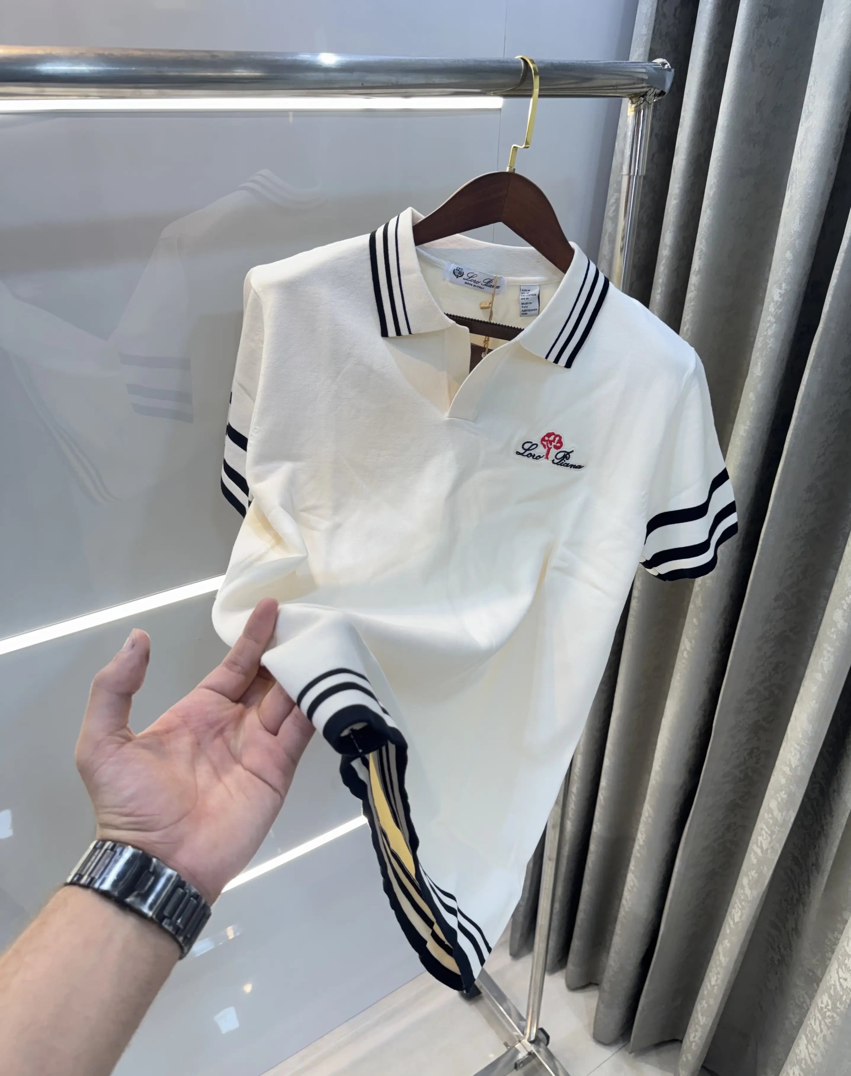 Loro Piana Cream Premium Polo T-shirt