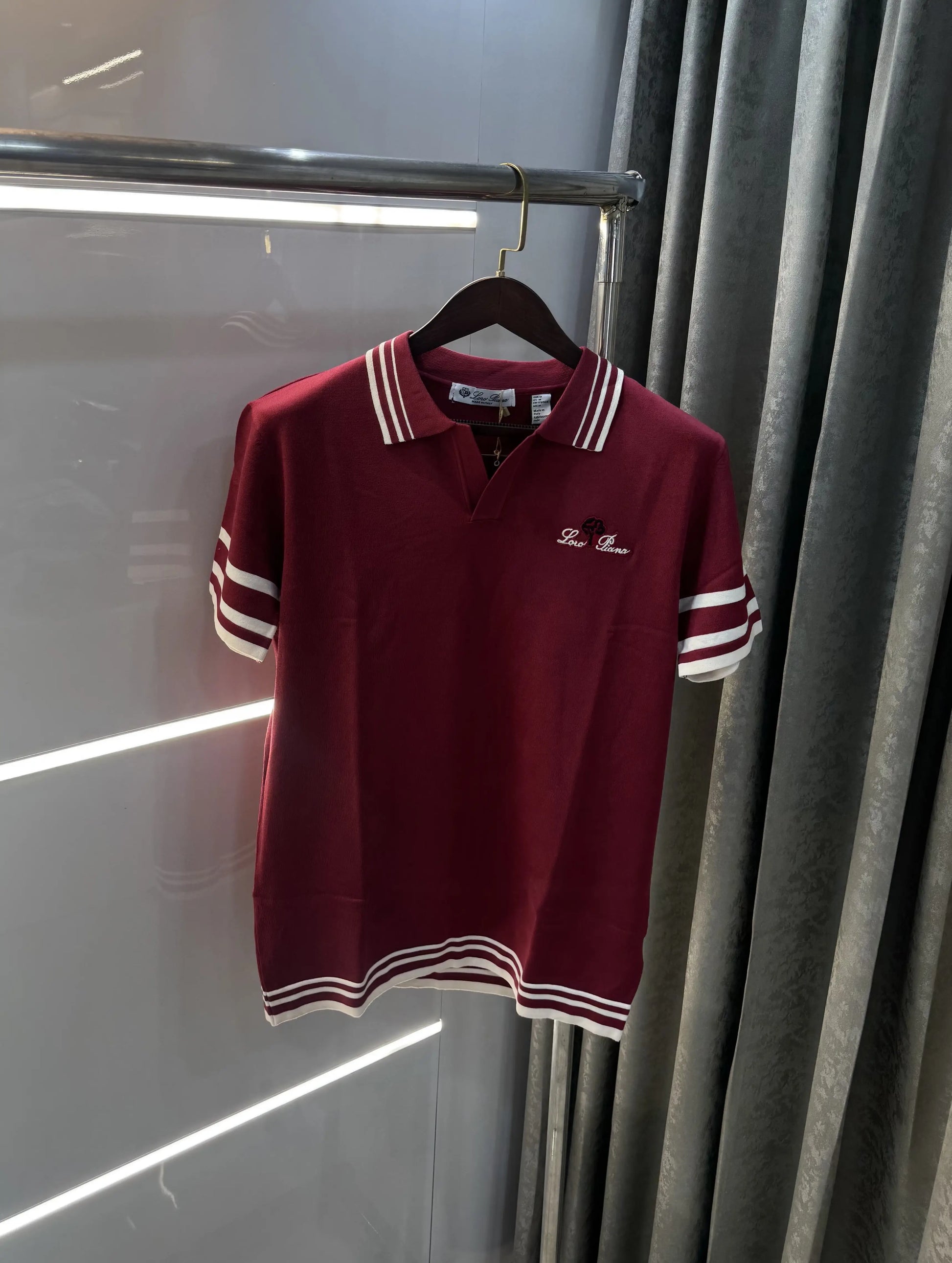 Loro Piana maroon Premium Polo T-shirt