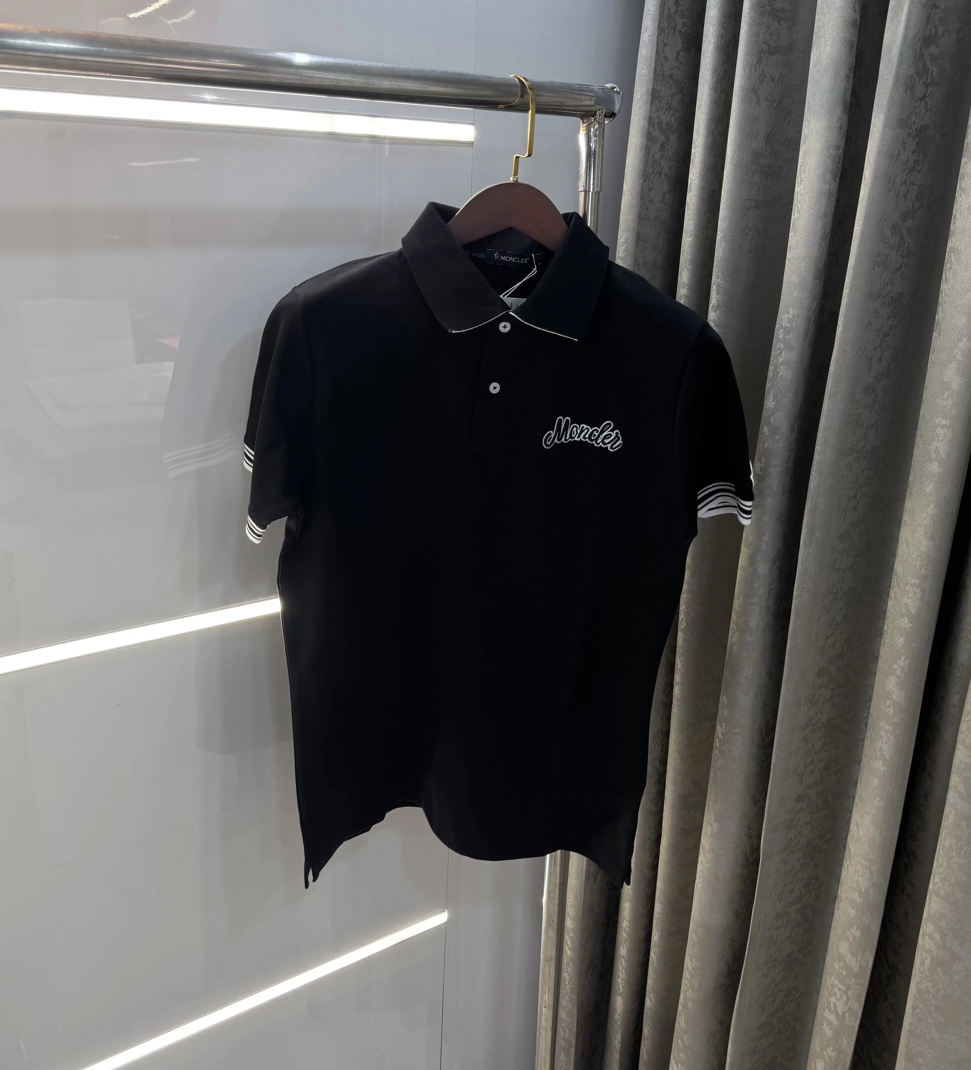 Moncler Black Logo Work Premium Polo T-shirt