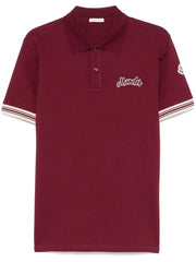 Moncler Maroon Logo Work Premium Polo T-shirt