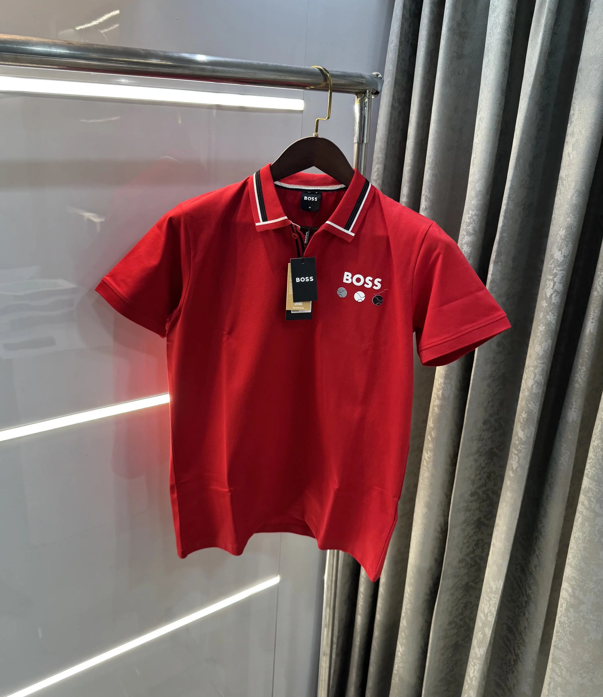 Hugo  Boss Red Premium Polo T-shirt With Box Packing