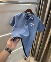 Hugo  Boss Blue Premium Polo T-shirt With Box Packing