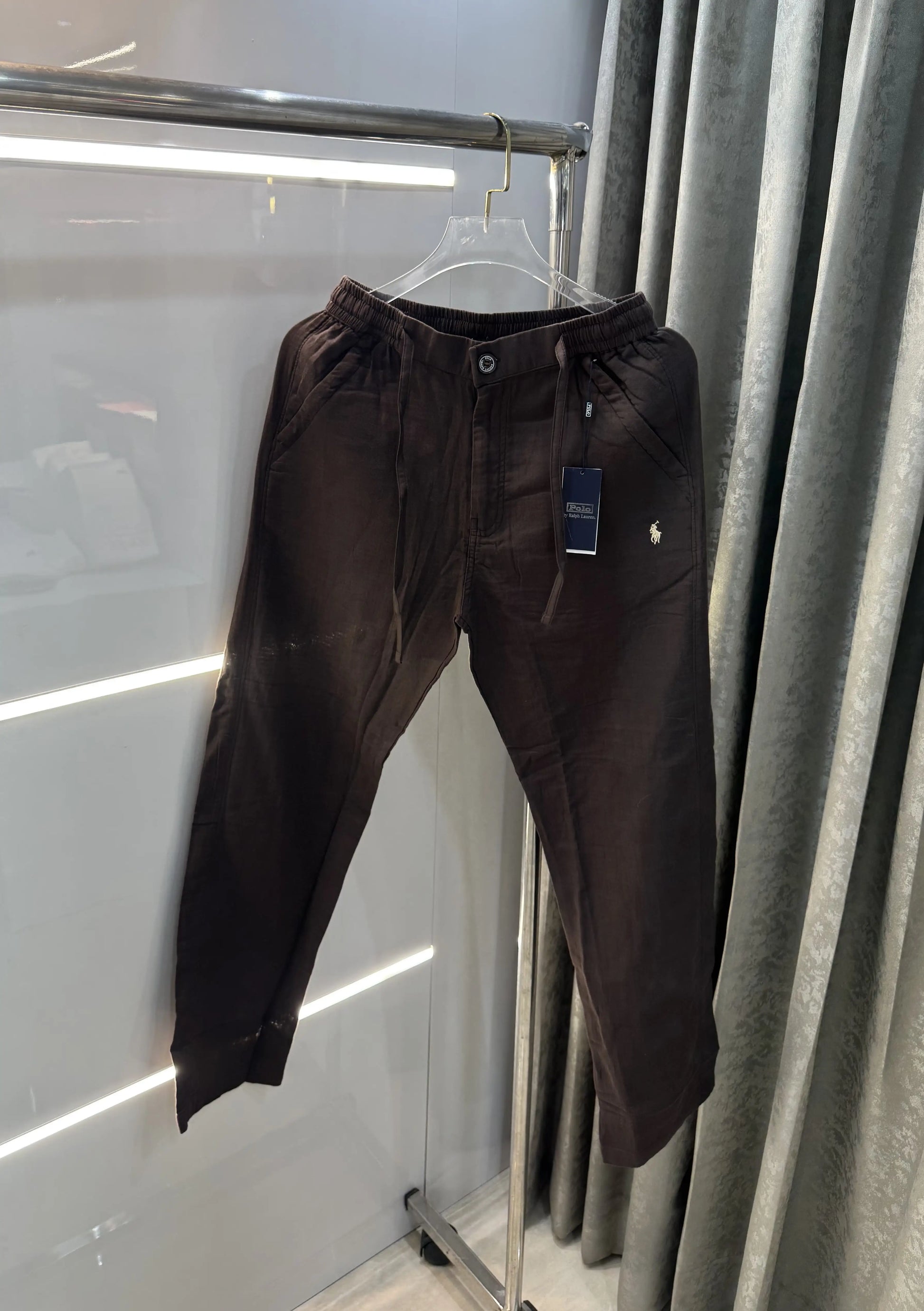 Ralph Lauren Brown Premium Linen Trouser