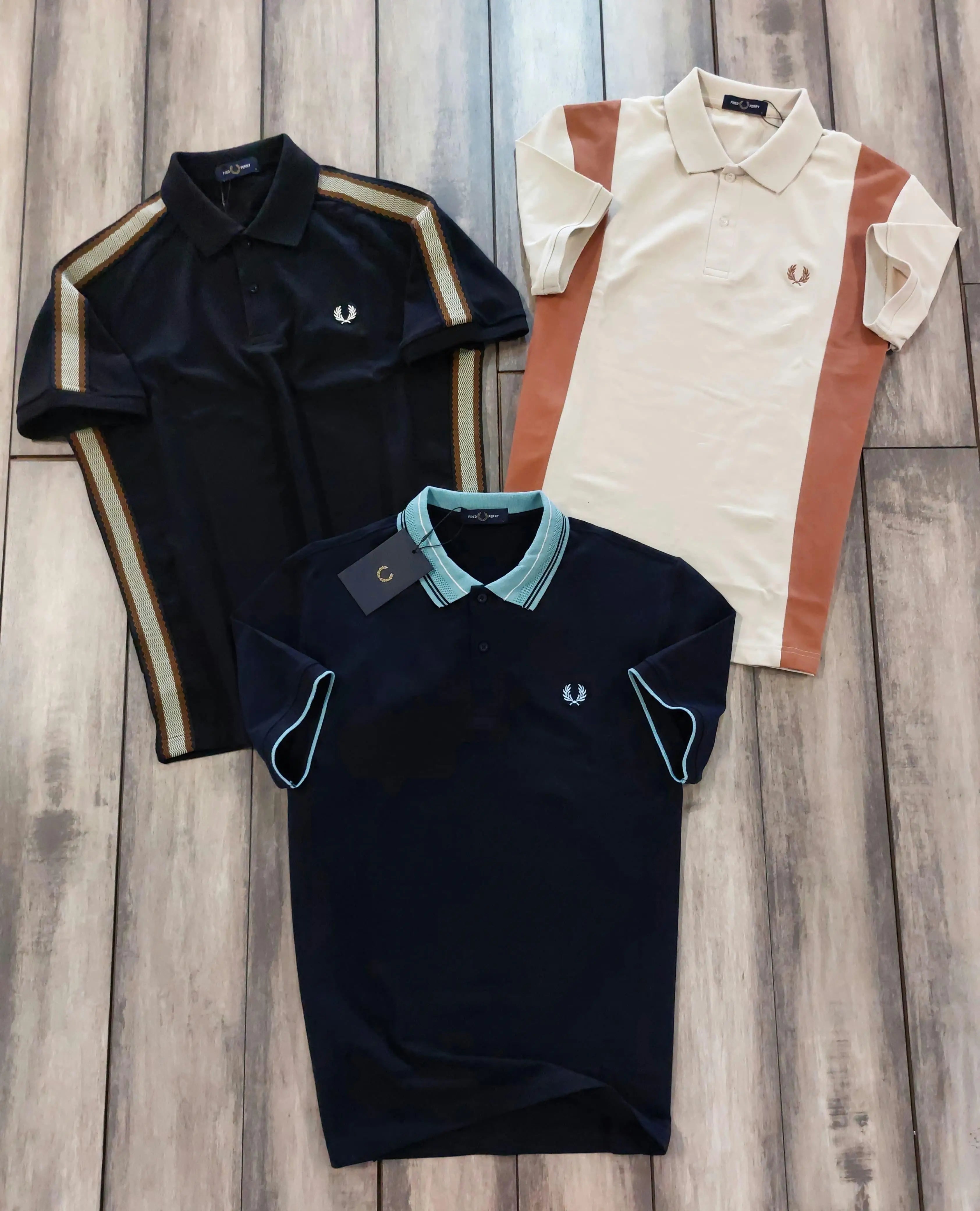 Fredperry Black Embroidery Logo Premium Polo T-Shirt