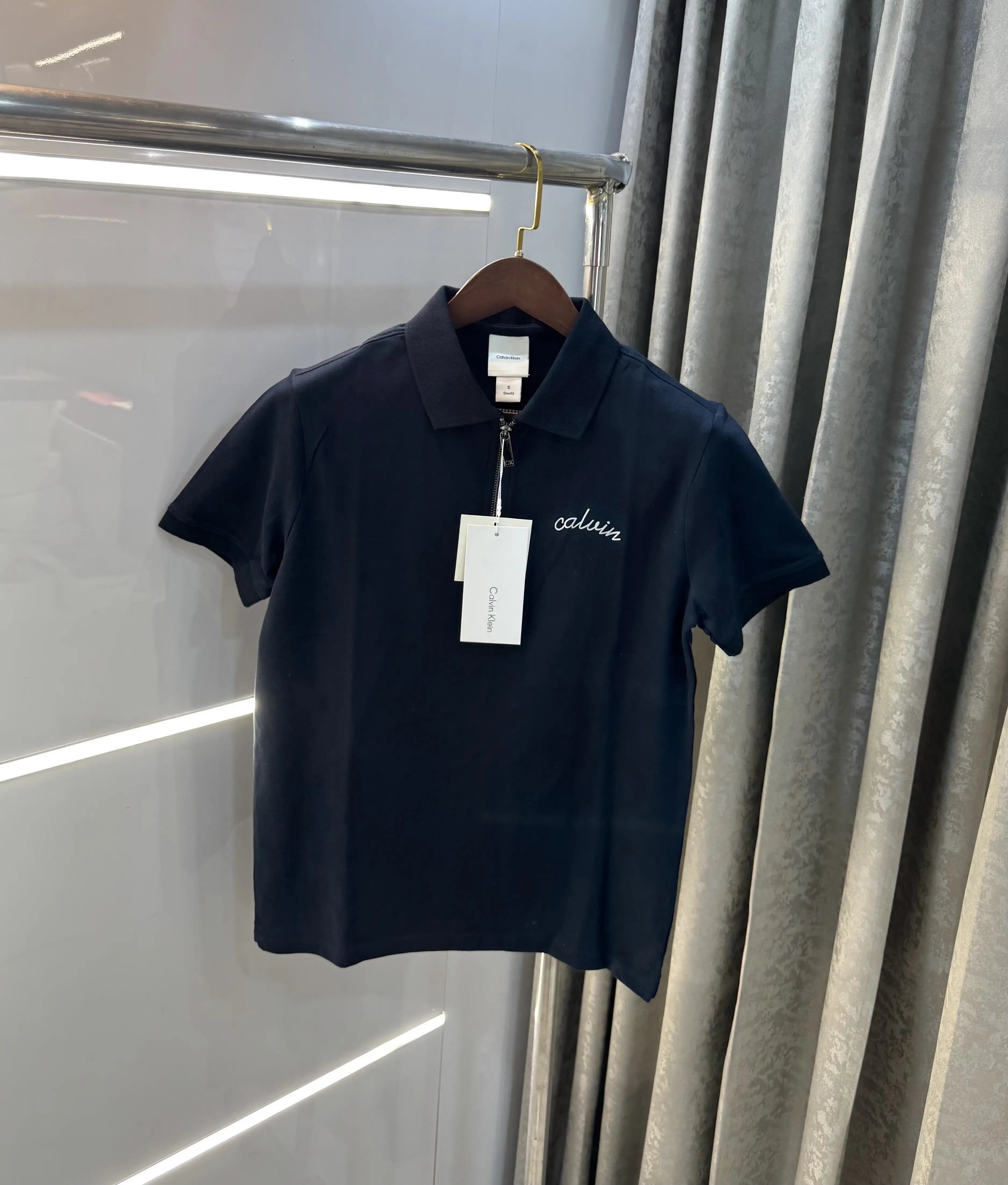 Calvin Klein Navy Blue Logo Work Premium Polo T-Shirt