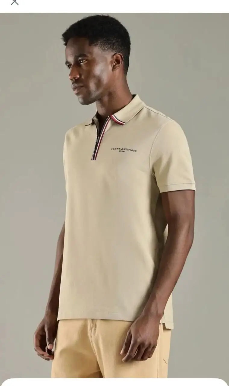 Tommy Hilfiger Cream Premium Polo T-shirt