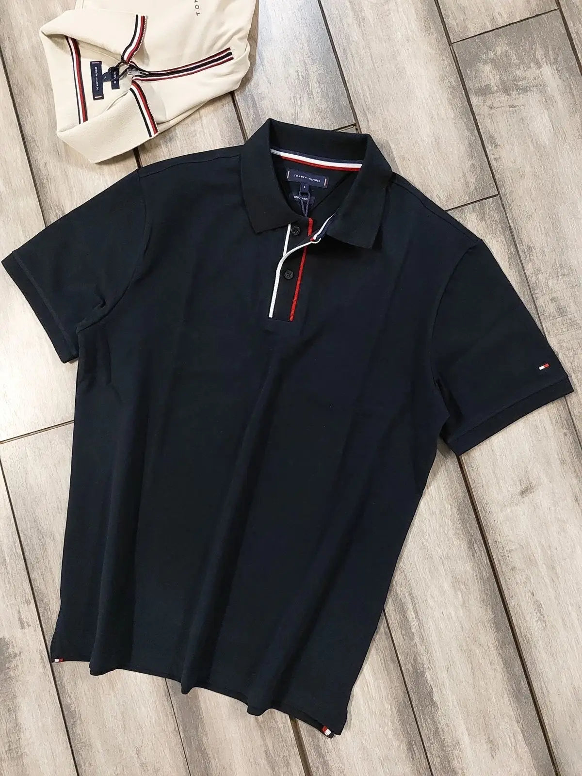 Tomm y Hilfige r Navy Blue Premium Polo T-shirt