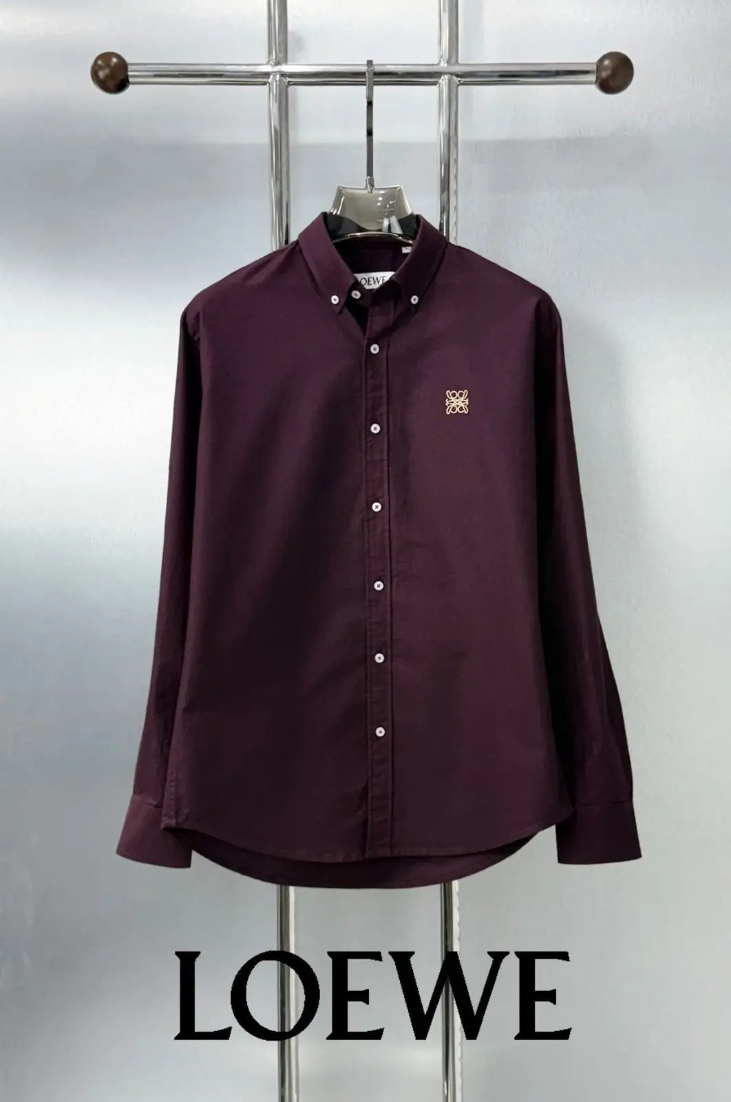 Loewe Wine Embroidery Logo Shirt With Premium Box Packing
