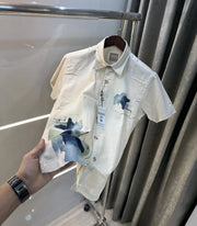 Zara Beige Blue 7 Premium Linen Shirt