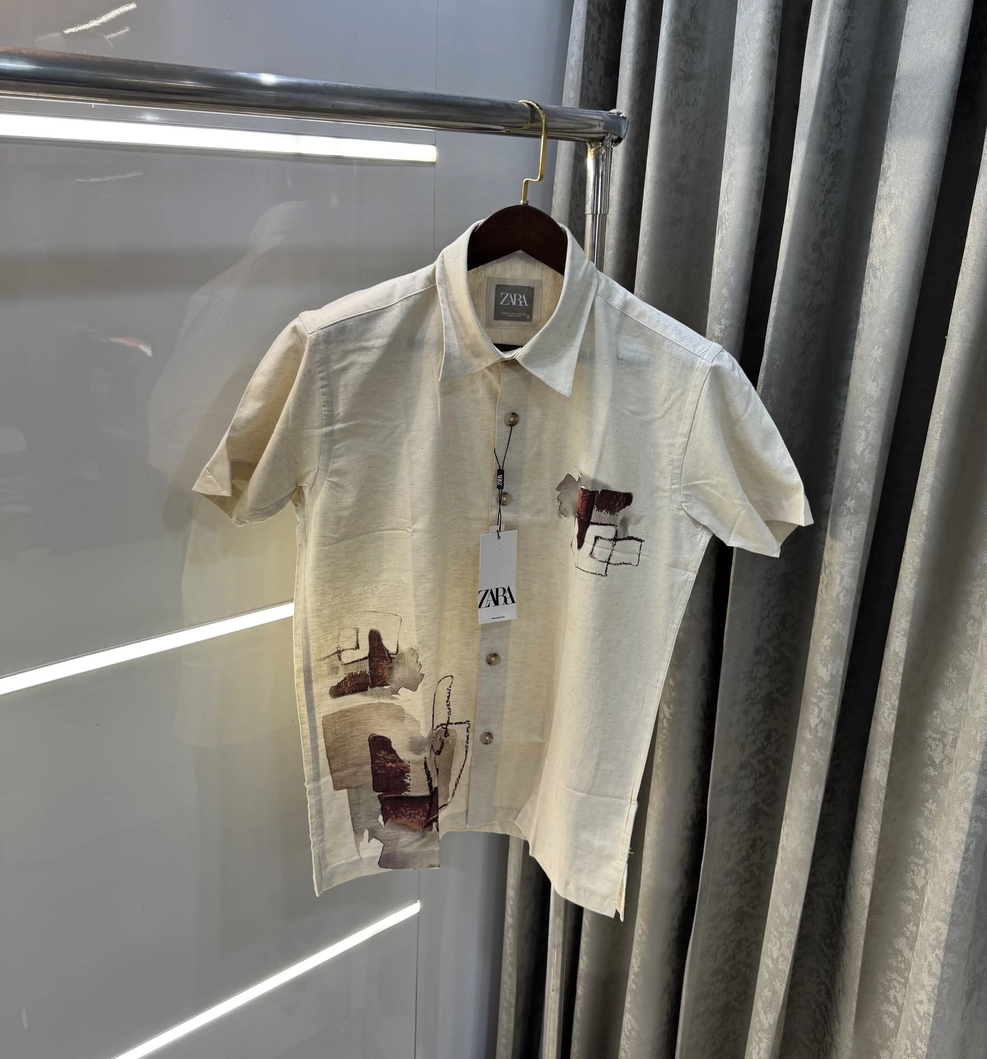 Zara Beige 8 Premium Linen Shirt