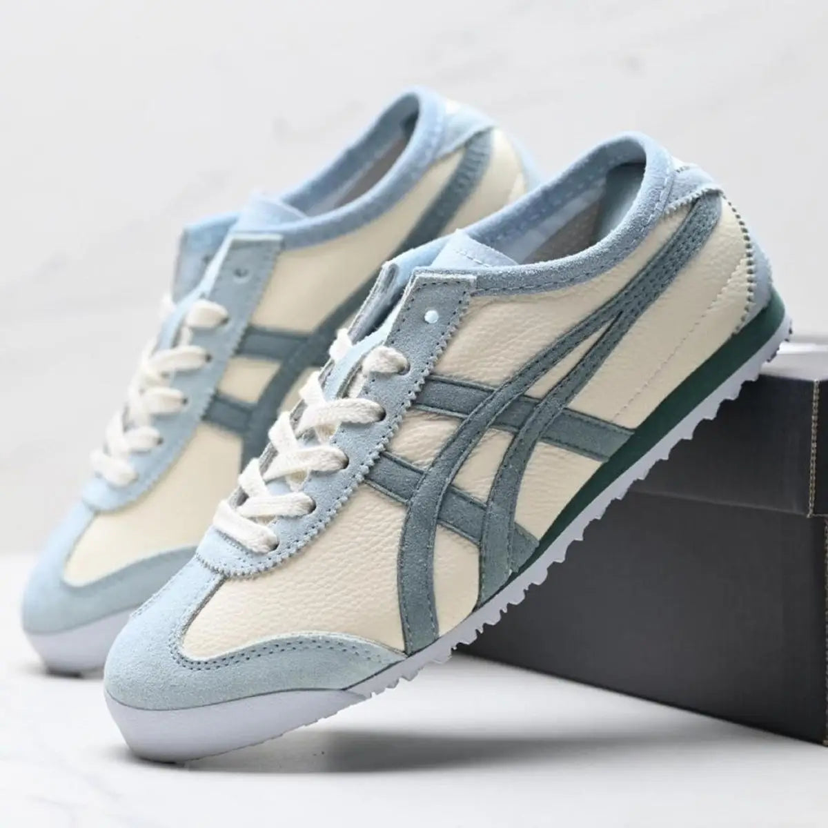 Onitsuk_a Tiger Mexico 66 Cream Pine Green  7A Premium Sneakers D-2067