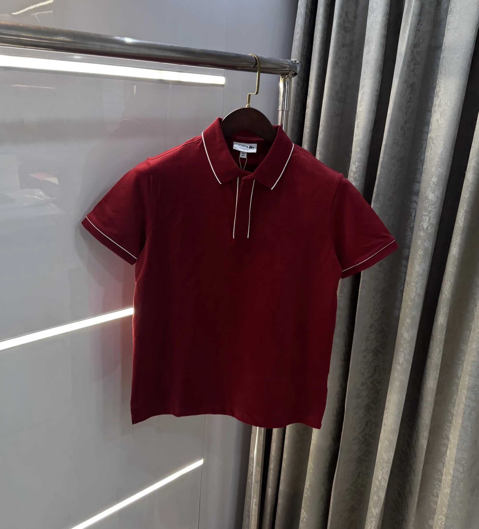 Lacost e Maroon Logo Work Premium Polo T-Shirt