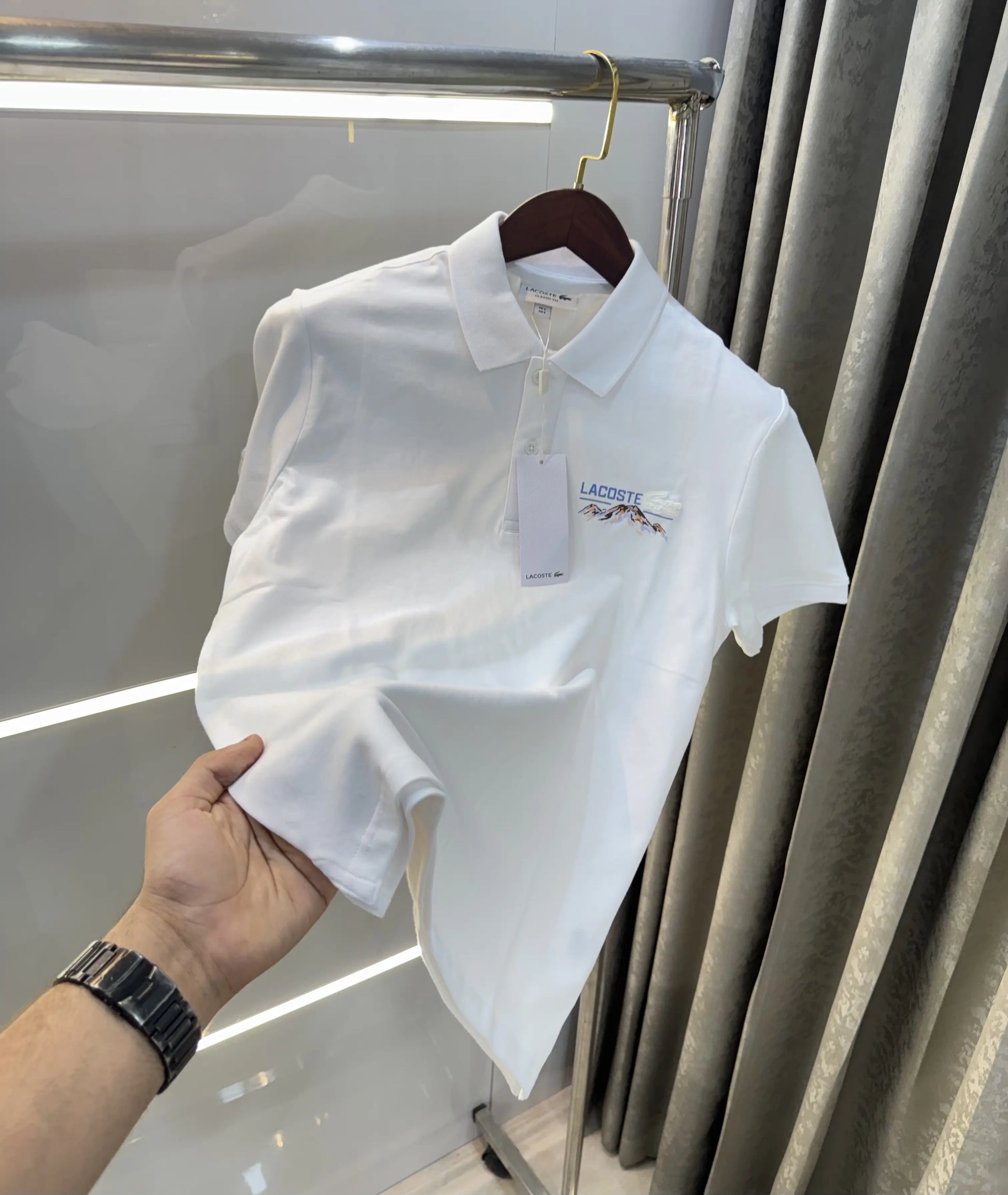 Lacost e White Logo Work Premium Polo T-Shirt