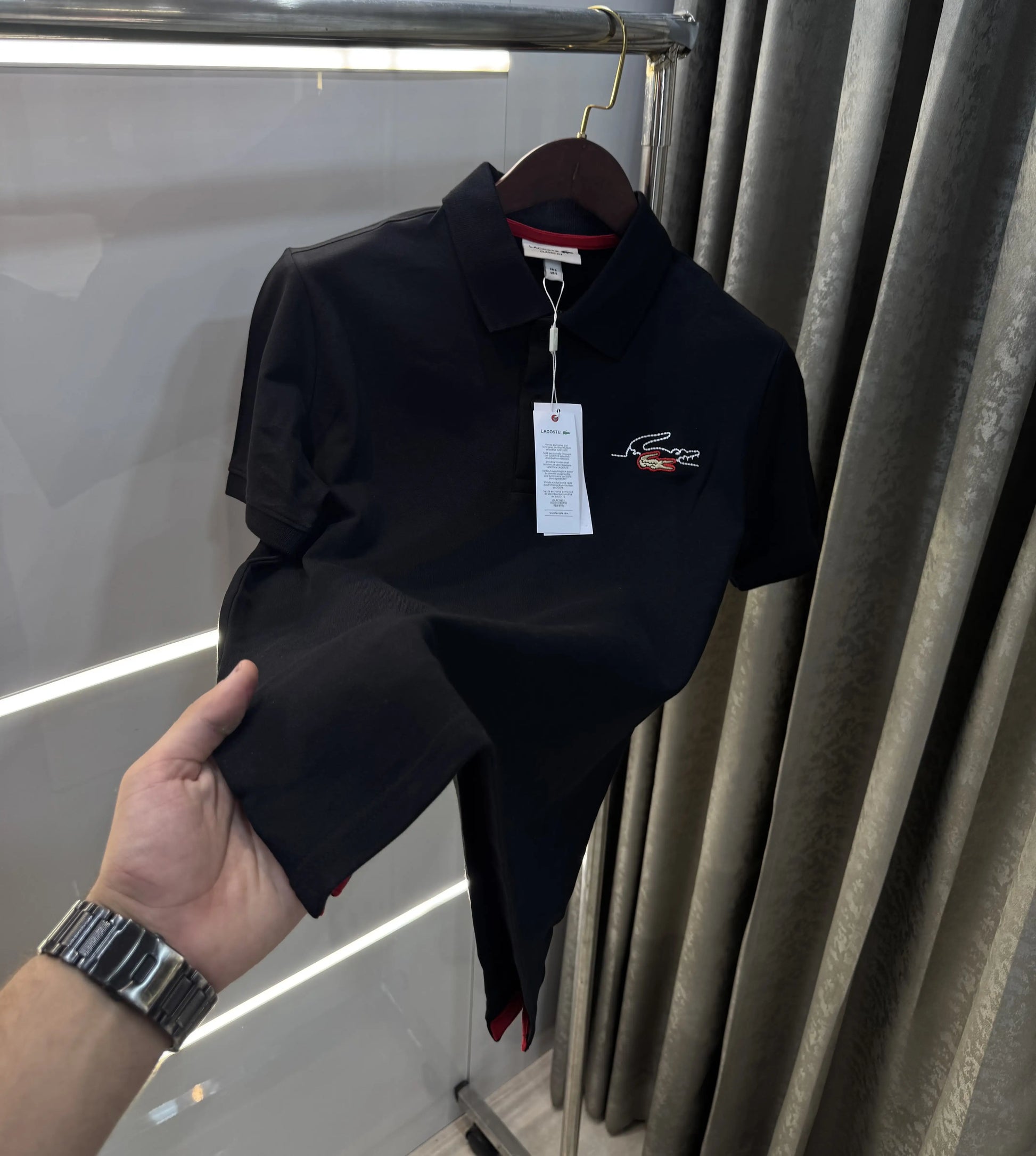 Lacost e Black Logo Work Premium Polo T-Shirt