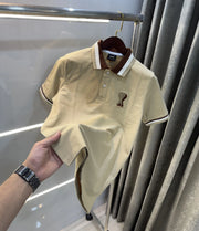 Ami Paris Beige Premium Polo T-Shirt