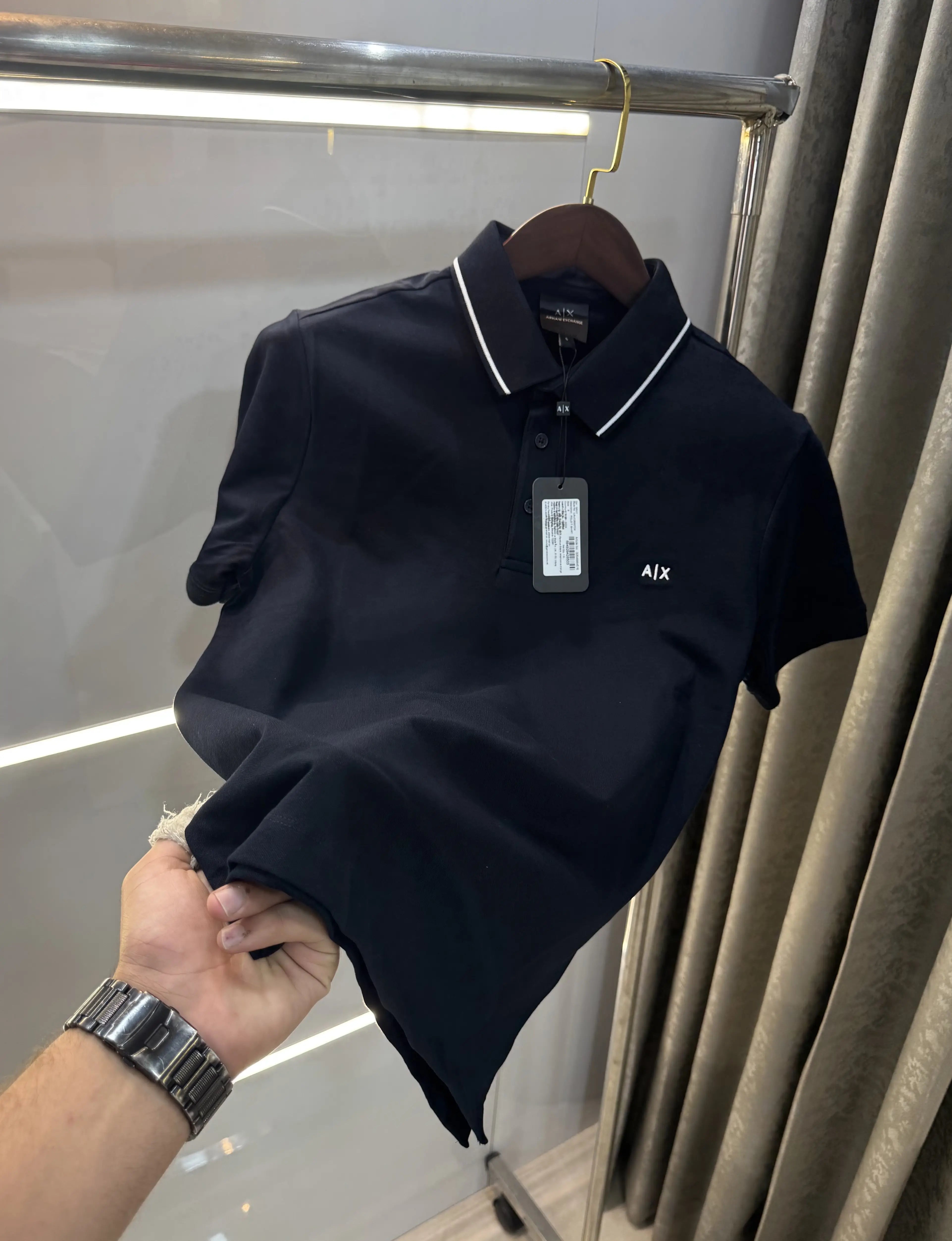 Arman i Exchange Navy Blue Logo Work Premium Polo T-Shirt