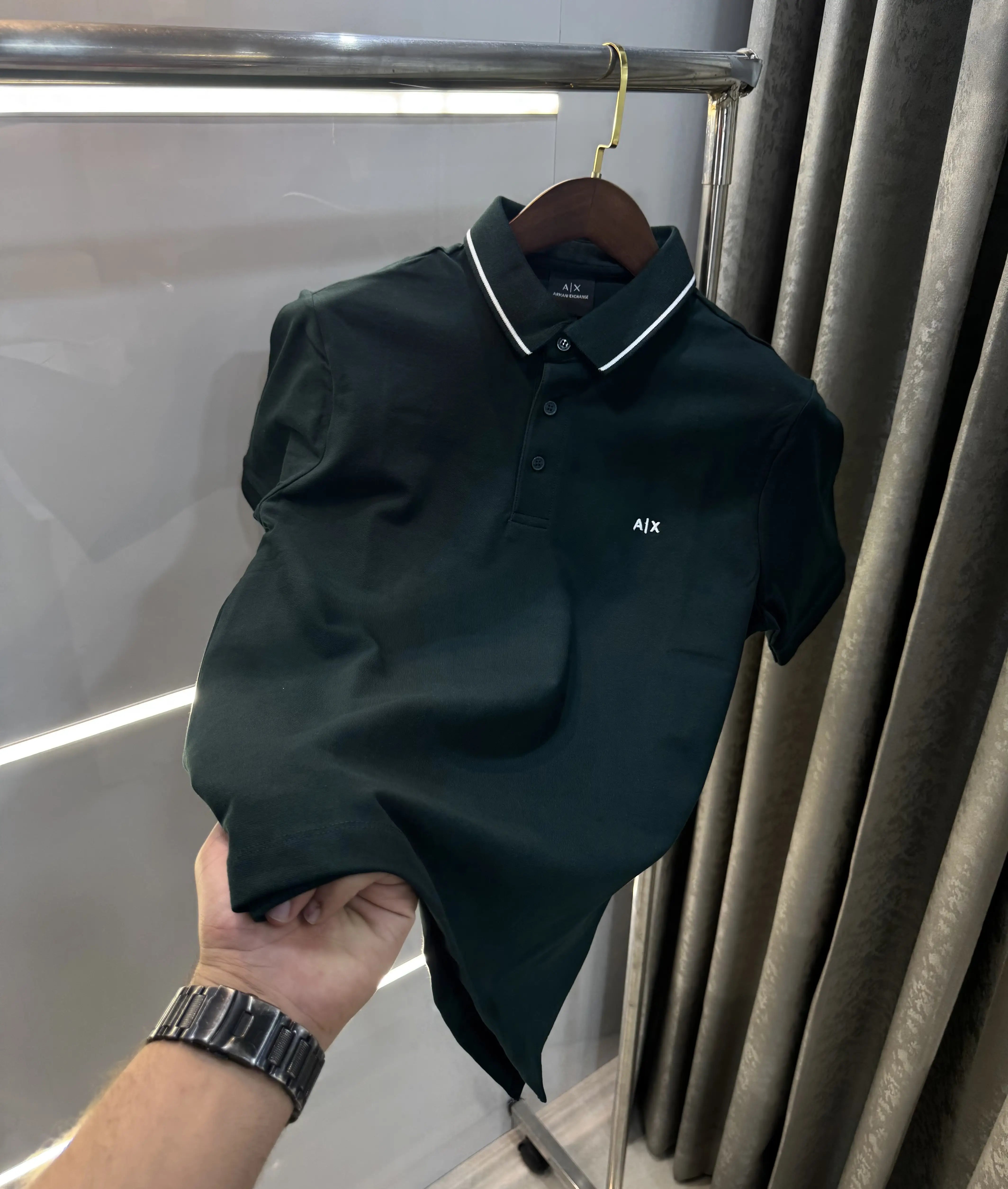 Arman i Exchange Bottle Green Logo Work Premium Polo T-Shirt