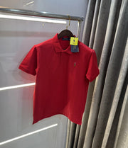 Ralph Lauren Red Embroidery Logo Premium Polo T-shirt