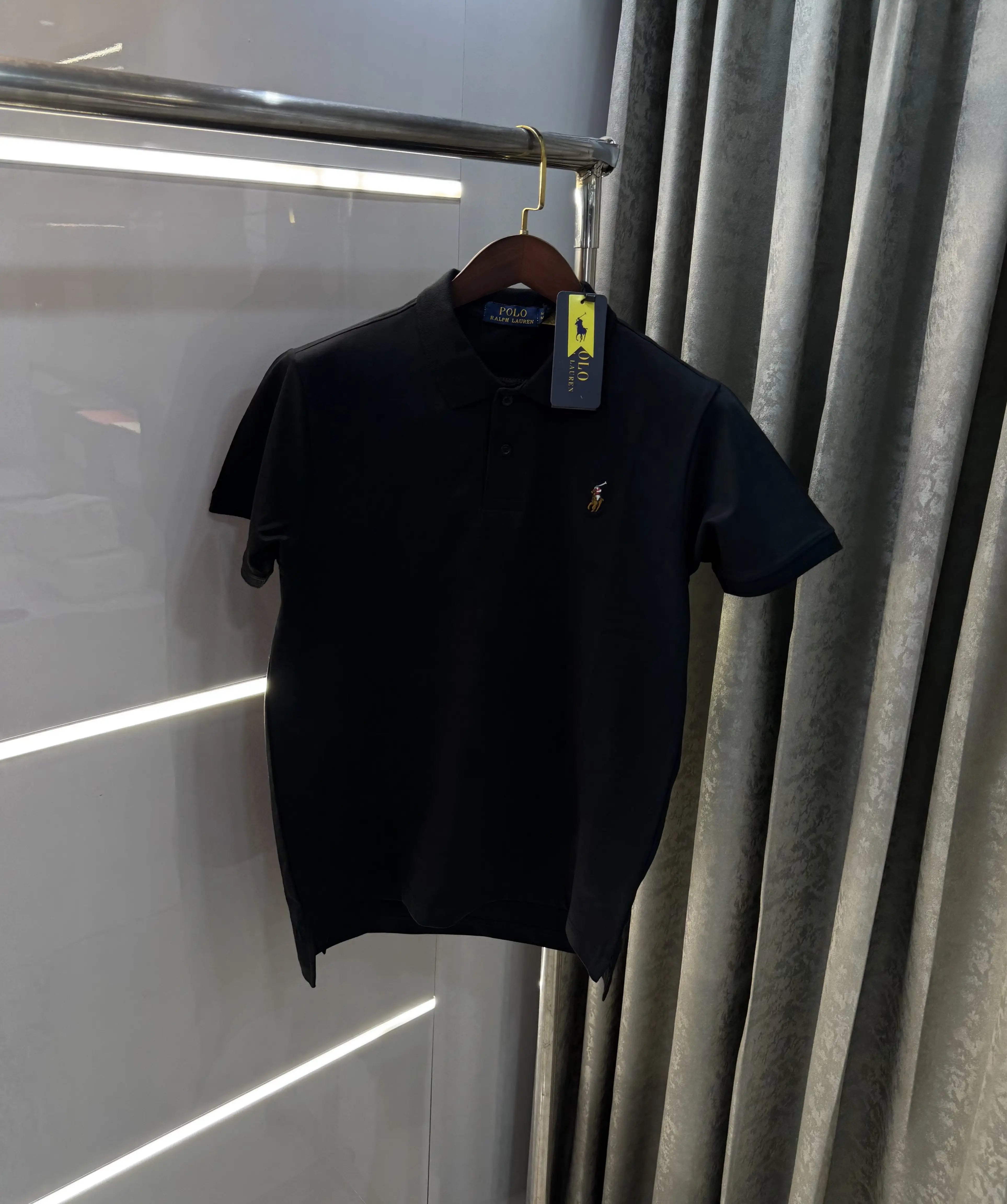 Ralph Lauren Black Embroidery Logo Premium Polo T-shirt