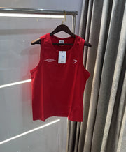 Gym Shark Red Embroidery Logo Premium Sando