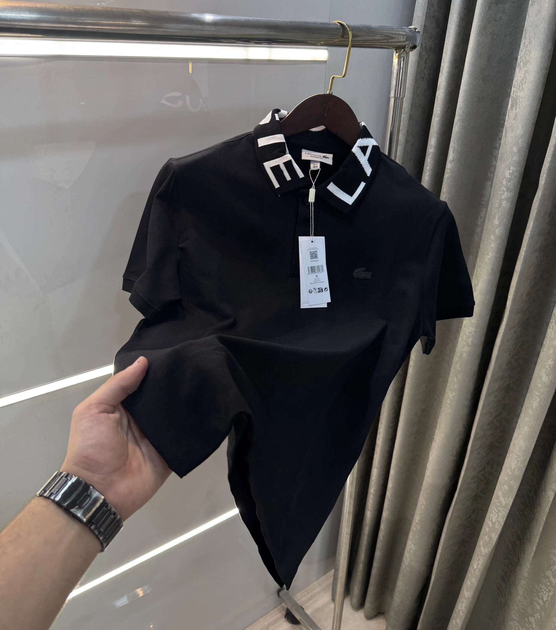 Lacost e Black Logo Work Premium Polo T-Shirt