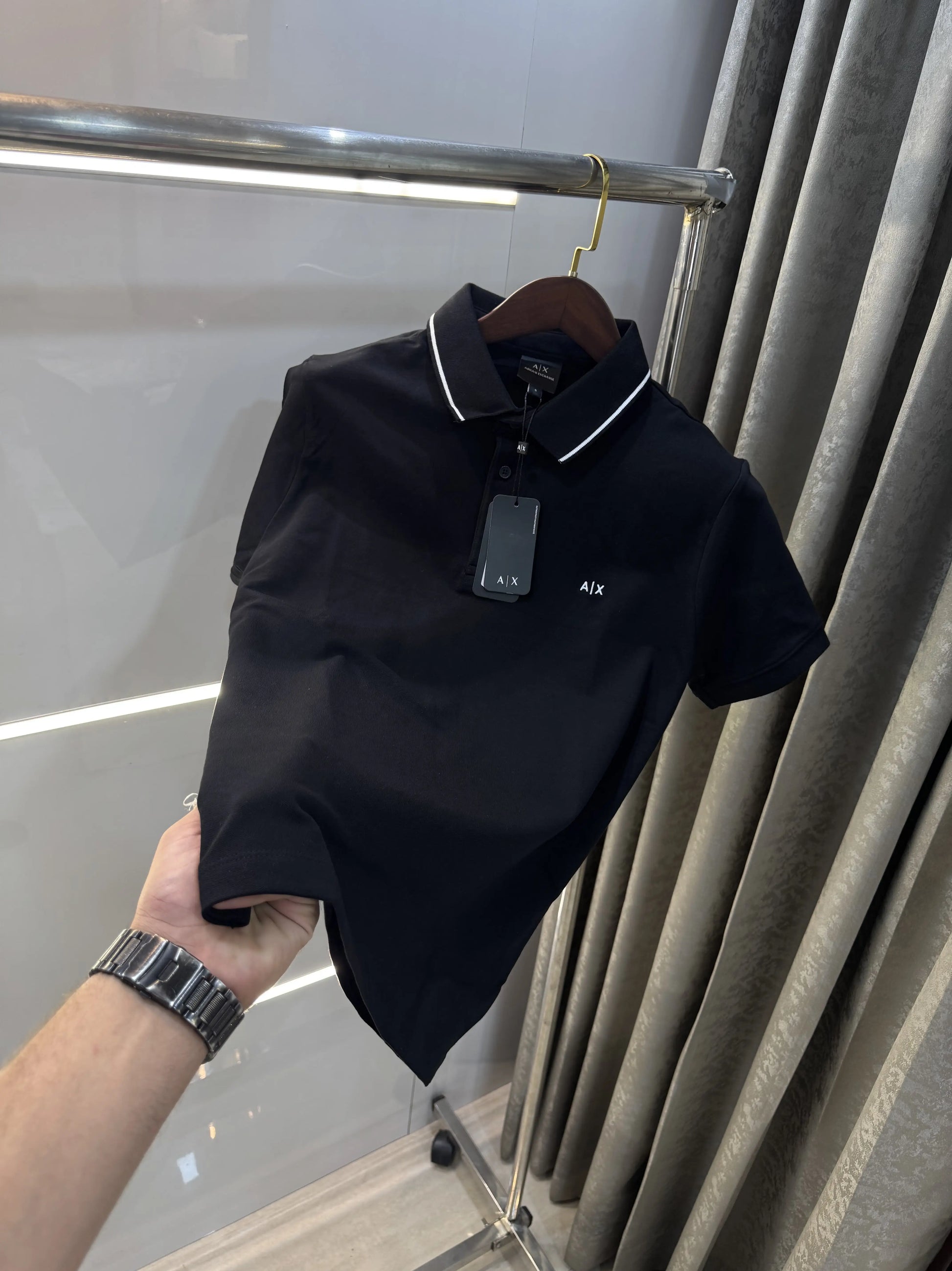 Arman i Exchange Black Logo Work Premium Polo T-Shirt