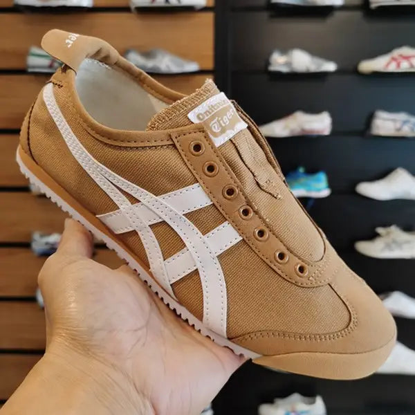 Onitsuka Tiger Mexico 66 Slip On Tan White Desert White Sneakers D-2040