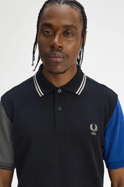 Fredperry Navy Blue Embroidery Logo Premium Polo T-Shirt