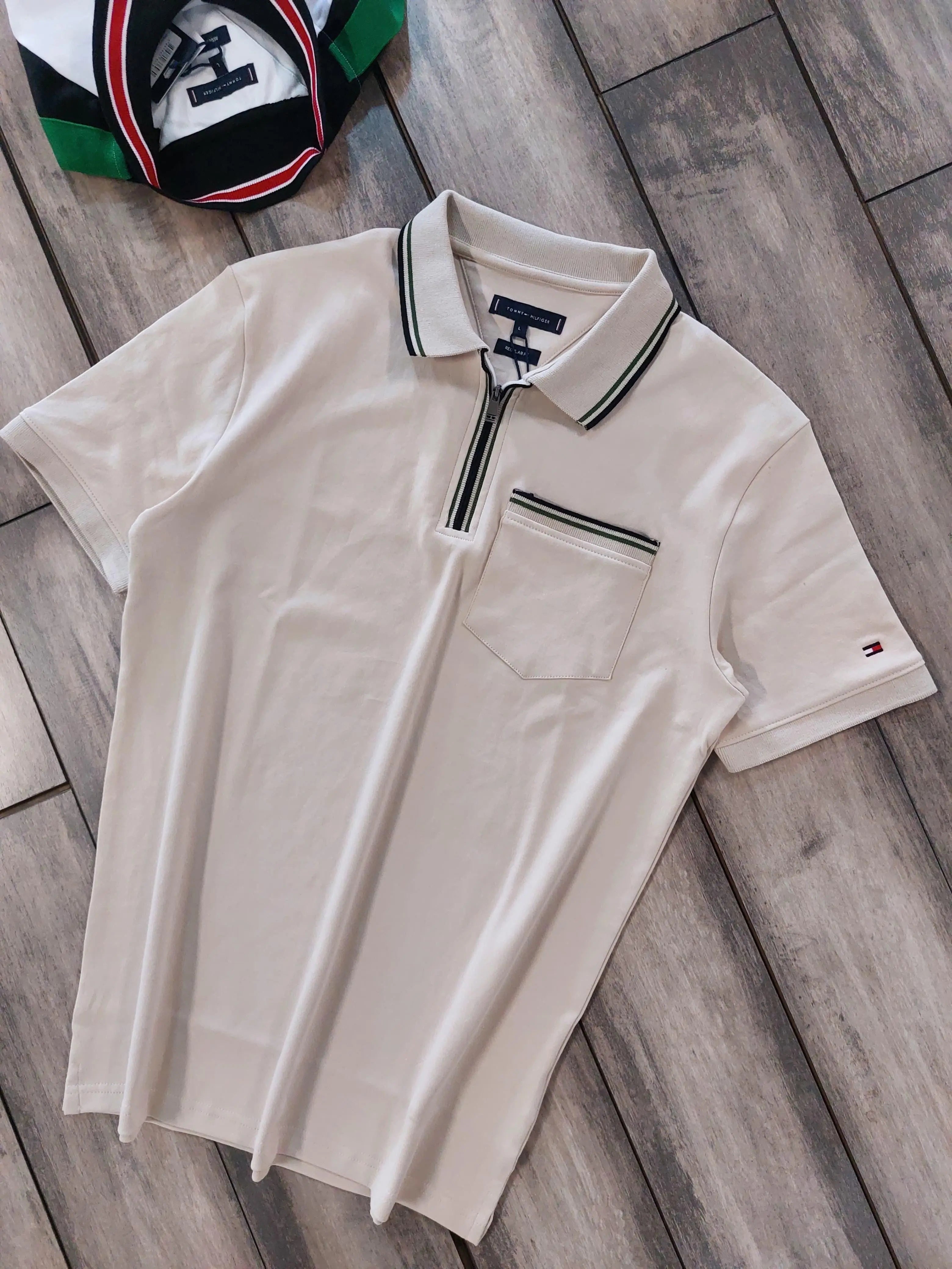 Tomm y Hilfiger Beige Premium Polo T-shirt