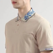 Versace Couture Beige Collar Logo Imported Polo T-Shirt