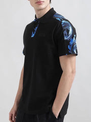 Versace Couture Black Collar Logo Imported Polo T-Shirt