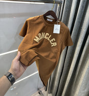 Moncler Brown Logo Work Imported T-Shirt