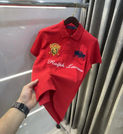 Ralph Lauren Red Logo Work Premium Polo T-shirt
