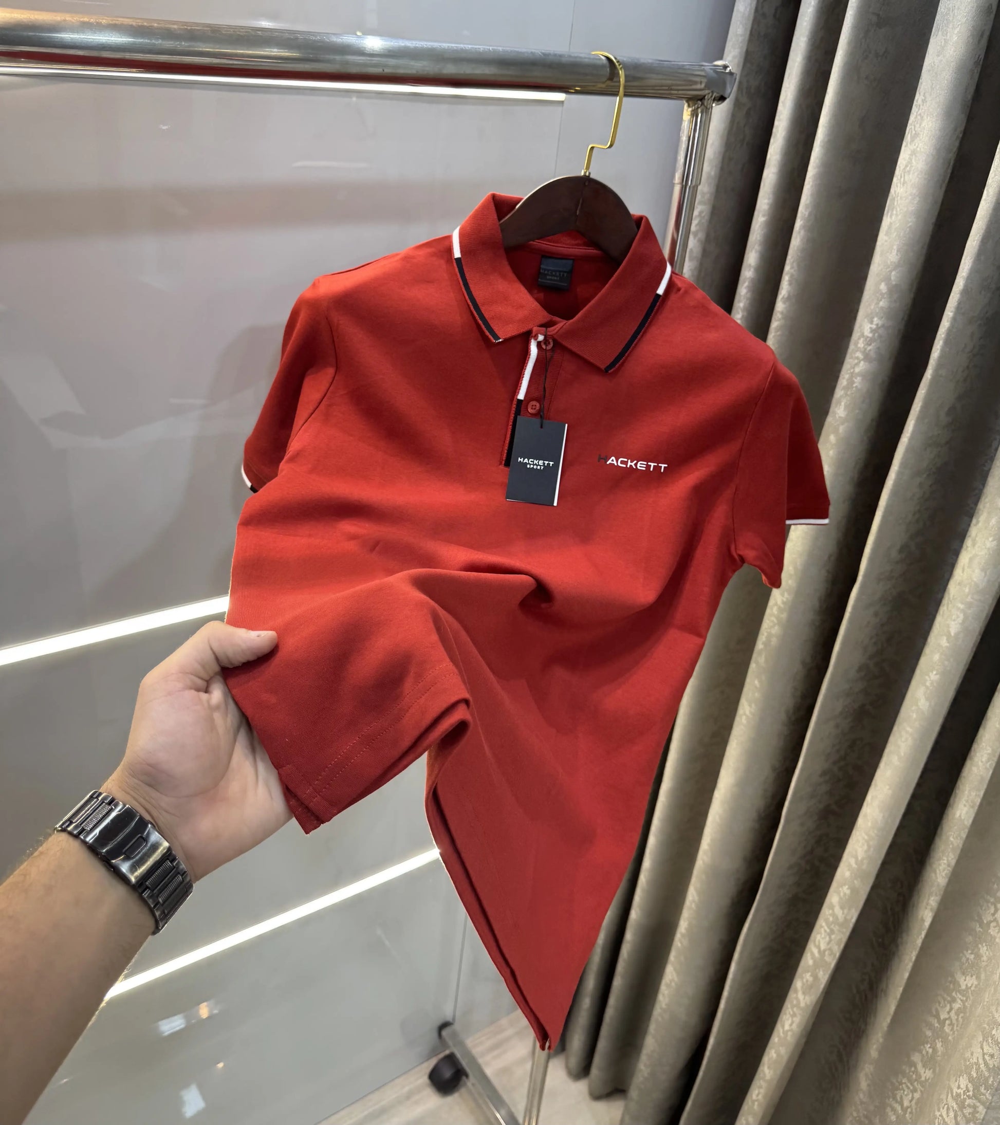 Hacket Rust Logo Work Premium Polo T-Shirt