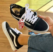 Vans Old Skool Black White for Girls  7A Premium Sneakers D-1173
