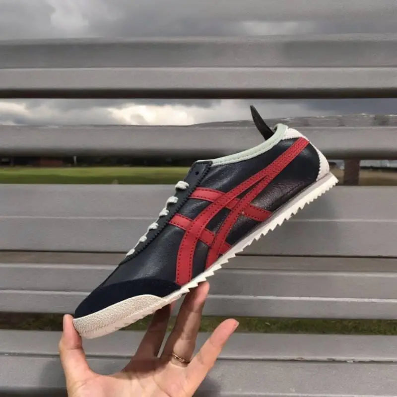 Onitsuk_a Tiger Mexico 66 Deluxe Dark Blue Red Mens 7A Premium Leather (D-1660 P-1)