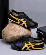 Onitsuka Tiger Mexico 66 Black Yellow Sneakers for Girls D-2016