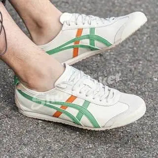 Onitsuka Tiger Mexico 66 Cream Green Orange  Girls 7A Premium First Copy D-1839