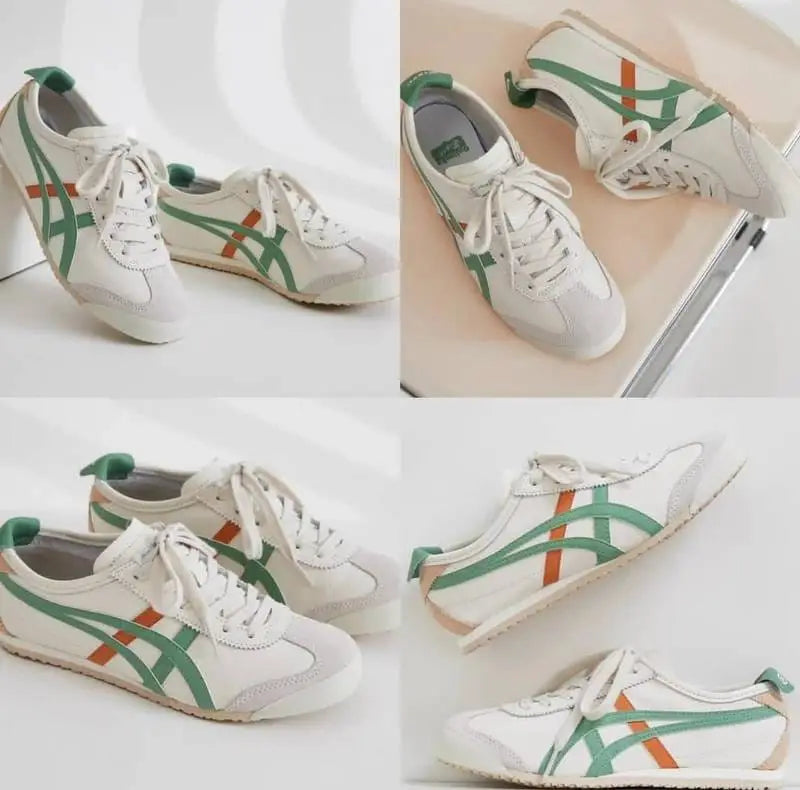 Onitsuka Tiger Mexico 66 Cream Green Orange  Mens 7A Premium First Copy D-1840