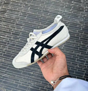 Onitsuk_a Tiger Mexico 66 White Black Classic Girls Leather Sneakers D-2000