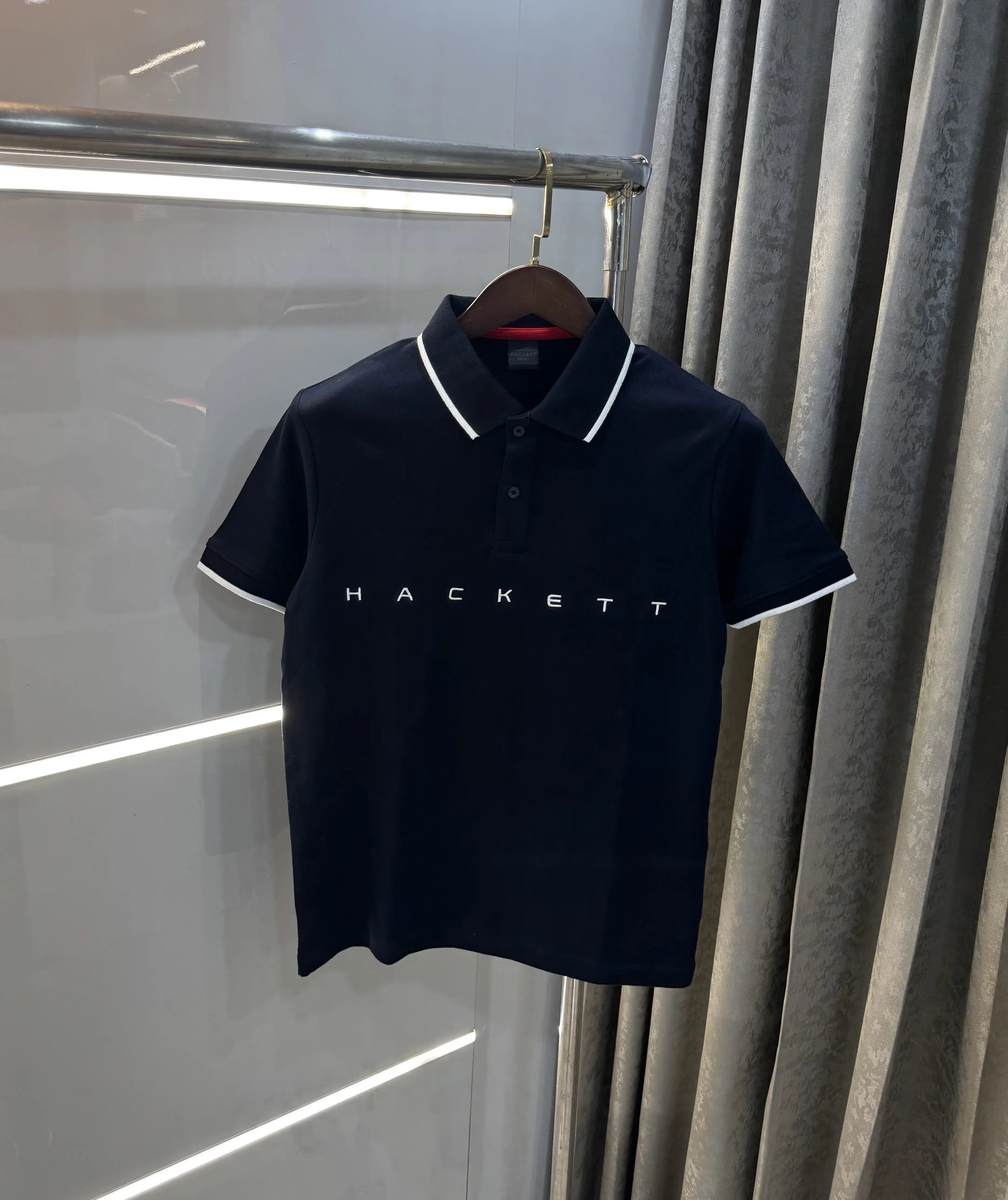Hacket Navy Blue Logo Work Premium Polo T-Shirt