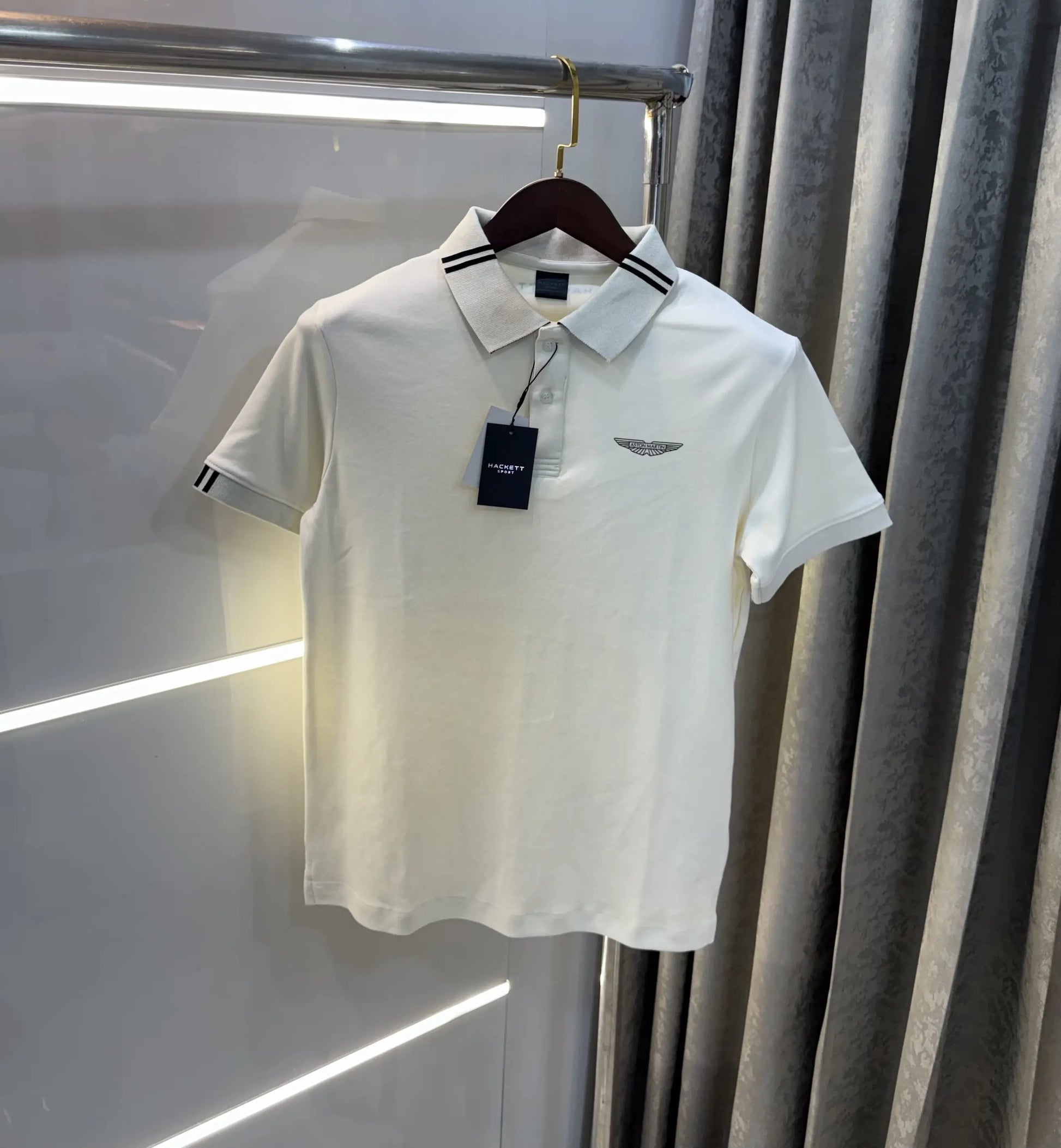 Hacket Cream Logo Work Premium Polo T-Shirt