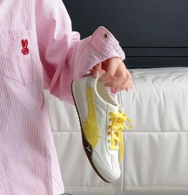 Pum_a Bella UT Canvas - WhiteYellow  Girls Premium First Copy Sneakers D-1974