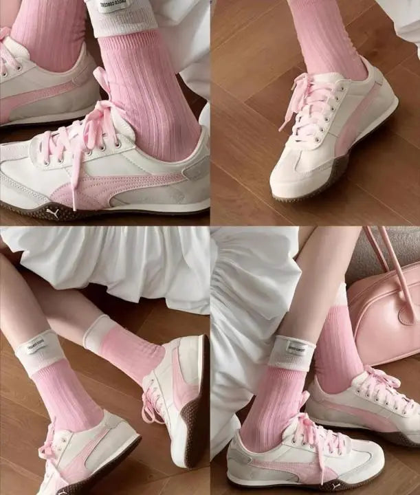 Pum_a Bella UT Canvas White Pink for Girls  7A Premium Quality D-1973
