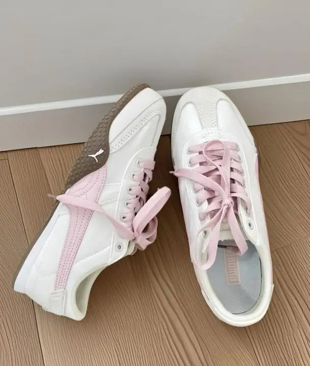 Pum_a Bella UT Canvas White Pink for Girls  7A Premium Quality D-1973