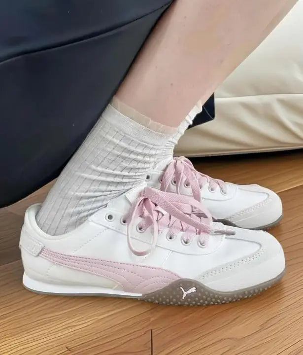 Pum_a Bella UT Canvas White Pink for Girls  7A Premium Quality D-1973