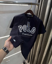 Ralph  Lauren Navy Blue Logo Work Premium T-Shirt