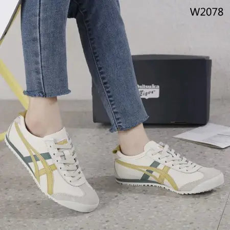 Onitsuk_a Tiger Mexico 66 whiteyellowgreen  mens premium first copy D-1961